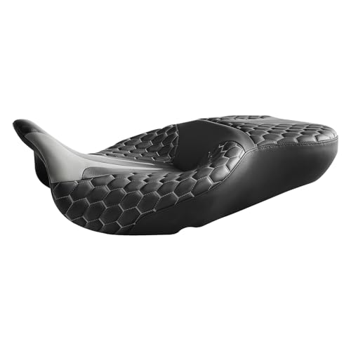 C.C. RIDER Driver& Passenger Seat Mammock Seat Extended Reach Seat Fit For Harley Touring 2009-2023 Road Glide Street Glide Road King Electra Glide CVO Models 2009-2022 - color: 37# Gray