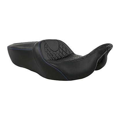 SLMOTO Hammock Motorcycle Drive Seat - Gel Motorcycle Seat Cushion fit for Harley Touring Road King Street Glide Road Glide Electra Glide 2009-2023 Blue - color: Gel Style B Blue