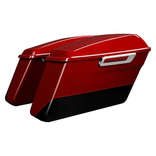 HR3 Billiard Red/Vivid Black Hard Saddlebags Compatible with 2020 Road Glide Limited FLTRK 2021 Ultra Limited FLHTK (Replace for OEM) Fit for 2014-2023 Harley Touring Models - color: Billiard Red / Vivid Black