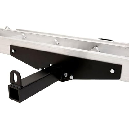 Black Widow Motorcycle Hitch Carrier with Wheel Chock & Ramp, 400 lb Capacity Anti-Rattle – Lightweight Aluminum Dirt Bike Transport Platform with Secure Mounting – Fits 2" Receiver - style: Single Bike with Wheel Chock