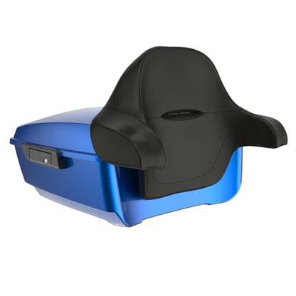 Advanblack 2024 Road Glide Blue Burst King Tour Trunk Pack Vechicle Bag Compatible with Motorcycle Harley Touring CVO Road Glide, Street Glide, 2023.5 2024 2025 Mounting Rack, Full Backrest & Liners - color: Blue Burst