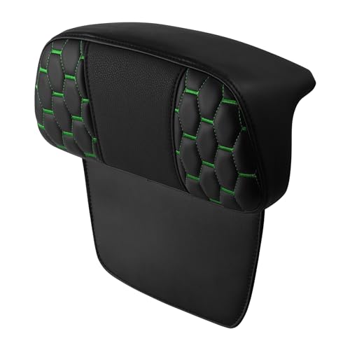 C.C. RIDER Passenger Backrest Pad Razor Chopped Tour Trunk for Harley Davidson Touring CVO Street Glide Road Glide Electra Glide 2014-2024 - color: Black+Green