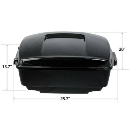 TCMT King Motorcycle Trunk Box Backrest Two Up Mounting Rack Top Rack Fit For Harley Touring 1997-2008 Electra Glide Road Glide Street Glide Pack - color: No Speaker Holes: Style E Chrome Rack