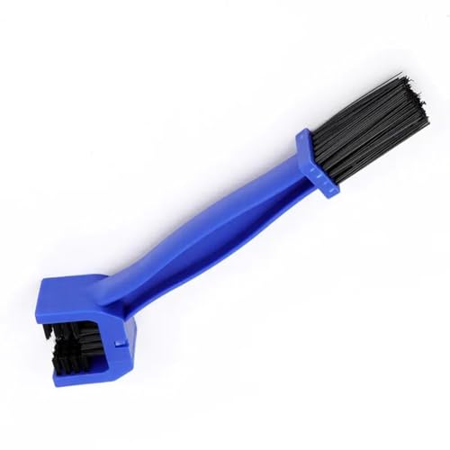 1PC Motorbike Chain Brush Plastic 3-Sided Square Head Brush Motorcycle Cleaning Chain Outdoor Scrub Road Care Tool Compatible with Automotive Motorcycle Parts Works with Fits for Use with(Blue) - color: Blue