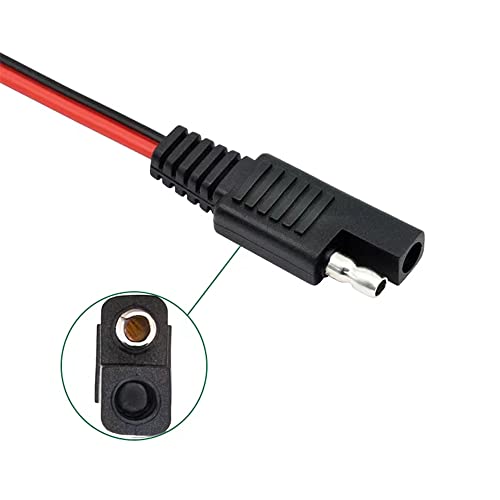 SAE Connector, 12AWG SAE Single Plug DC Quick Disconnect Power Extension Cable with Polarity Reverse Adapter for Motorcycles, Solar Panels, Cars, Tractors, etc. 2-Pack 30CM/1FT