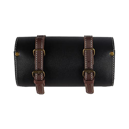 YIBO Motorcycle Fork Bag Quick Release Bag Side Bag Waterproof Universal Tool Bag American Bicycle Side Bag Leather Small Tool Bag (Black 2) - color: Black 2