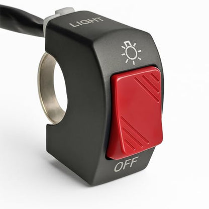 Motorcycle Handlebar Light Switch On Off Button Toggle Swtch Bicycle Motorcycle Tuning Part for U5 U7 U2 LED Headlight Scooter Electrombile RED 1Piece - color: Red