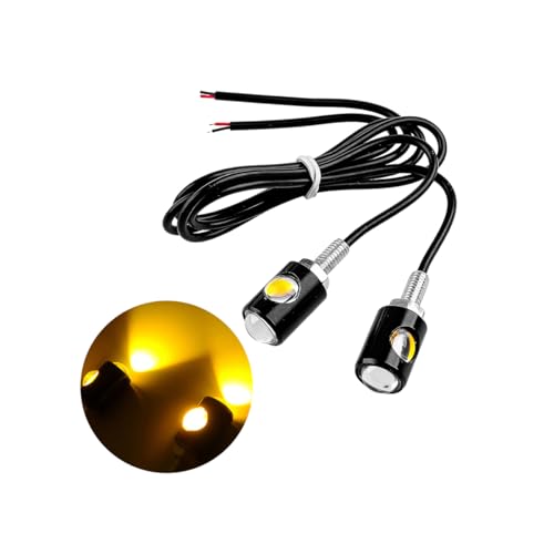 Car License Plate Light, 2PCS 12V 3W Super Bright Waterproof Vehicle License Plate Screw Bolt LED Bulb, Auto Exterior Tag Lights, Universal for SUV Motorcycle Caravan (Yellow) - color: Yellow