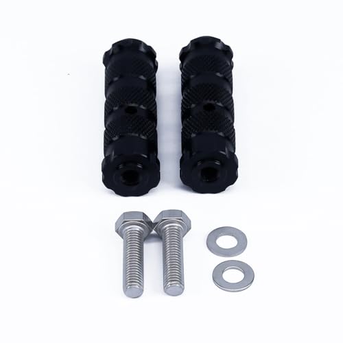 PROCNC Universal Anti-slip 8mm Motorcycle Foot Pegs with Install Bolts Foot Pegs Fit for Aprilla Honda Kawasaki Ducati Suzuki Yamaha Triumph MV etc (Black) - color: black