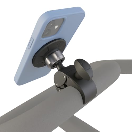 Maxby Magnetic Phone & Tablet Holder for Peloton Bike & Bike+ – Secure 360° Handlebar Mount for iPhone, Samsung & iPad – Tool-Free Install, Strong Magnetic Grip