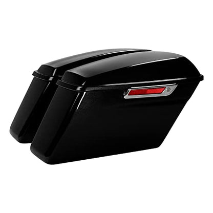 HR3 Black Tempest Hard Saddlebags Compatible with 2018 Street Glide FLHX (Replace for OEM) Fit for 2014-2023 Harley Touring Models - color: Black Tempest