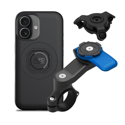 Quad Lock Motorcycle Handlebar Mount Kit with Vibration Dampener and MAG Phone Case for iPhone 17 - size: iPhone 17