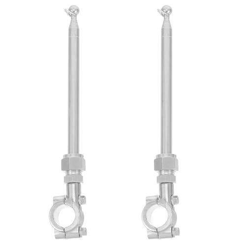 Vaguelly 2pcs Telescopic Motorcycle and Bicycle Flagpole Set 1m 1.6m Aluminum Safety Flag Mounts for Handlebar and Luggage Rack, Extendable Bike Flag Holder for Off-road and Night Riding