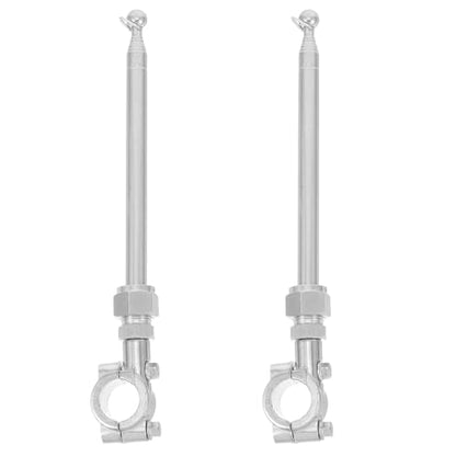 2pcs Adjustable Height Telescopic Flag Poles for Motorcycle and Bicycle, Fade Resistant Aluminum Alloy and Steel Flag Mounts, for Biking and Cycling Safety