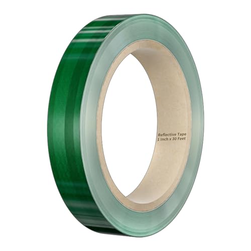 Reflective Tape, 1 Inch x 30 Feet - High Intensity - Green Reflective Safety Tape Waterproof Conspicuity for Trailer Reflector Trucks Bikes Baby Strollers Helmets - color: Green, size: 1 Inch x 30 Feet