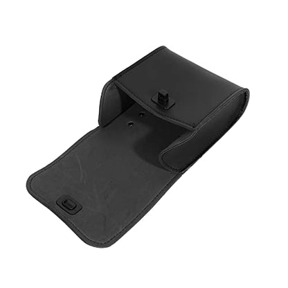 X AUTOHAUX Motorcycle Tool Bag Handlebar Bags Cycling Luggage Bag Waterproof Quick Release Buckle Faux Leather Square Black 6.30''x3.54''x7.28''