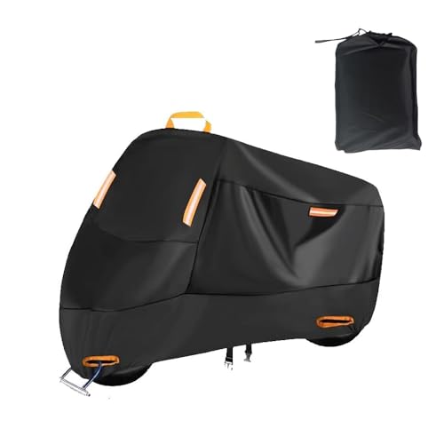 Heavy-Duty Motorcycle Cover for Vespa GTV 300 2023–2024, All Season Durable Waterproof Protection Cover, Lock-Holes & Windproof Buckles Black_XXL