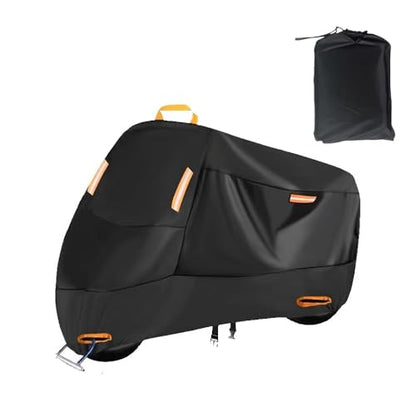 Heavy-Duty Motorcycle Cover for Vespa GTV 300 2023–2024, All Season Durable Waterproof Protection Cover, Lock-Holes & Windproof Buckles Black_XXL