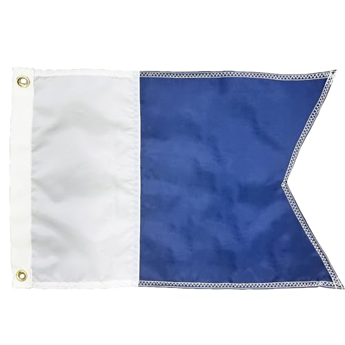 SYII Code A Flag 12x18 Inch, 210D Nylon Fishtail Flag, with Brass Grommets - color: Code A Flag 12x18 Inch