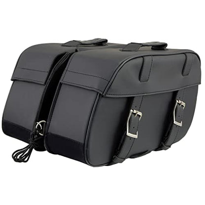 Milwaukee Leather PVC 2-Strap Throw-Over Easy Zip off and off Motorcycle Saddlebags - Medium - color: SH57701ZB-BLACK, size: Medium