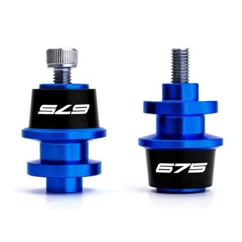 MOWOK Fit For 675SS 675SR 675NK 675 SR-R 675 SR/NK/SS/SR-R 10MM Motorcycle Accessories Rear Stand Screws M10 Swing Arm Swingarm Spools slider (Blue) - color: Blue