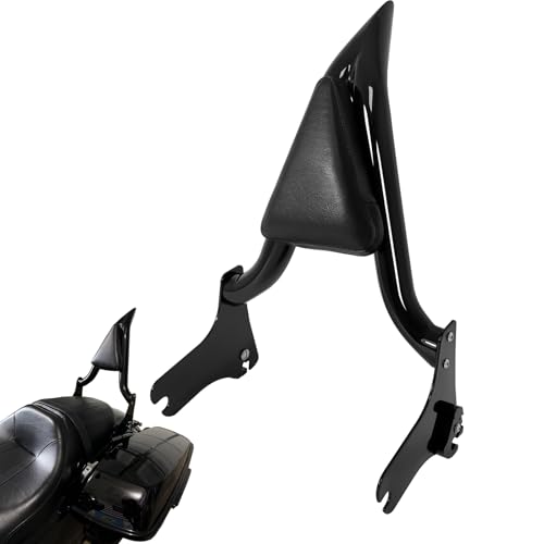 1997-2008 Detachable Backrest Sissy Bar for Harley Touring Road Glide Road King CVO Street Glide Electra Glide 97-08 Motorcycle Passenger Back Rest Pad (22" Tall Black) - color: Black, size: 1997-2008