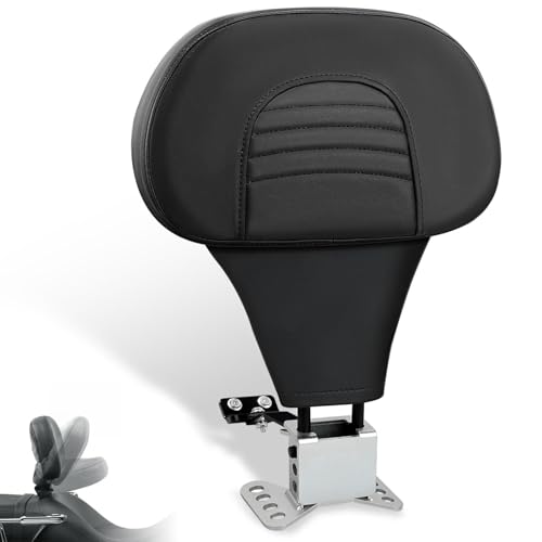FOVPLUE Adjustable Rider Backrest, Detachable Plug-in Driver Backrest Pad w/Mounting Kit for Harley Touring 2009-2025,for CVO Road Glide Street Glide Tri Glide FLHTK/L Electra Glide Road King,Style 1 - color: Black for Street Glide style