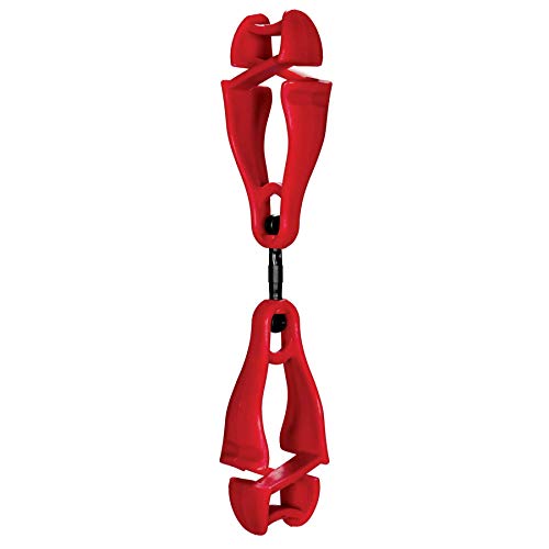 Ergodyne Squids 3400 Glove Clip Holder with Dual Clips,Red, 100-Pack - color: Red, size: 100-Pack