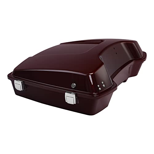 TCT-MOTORPARTS Red Razor Motorcycle Tour Trunk Luggage Tail Box Fit For 1997-2013 Harley Touring Road Glide Road King Street Electra Glide Ultra-Classic - color: Red #1