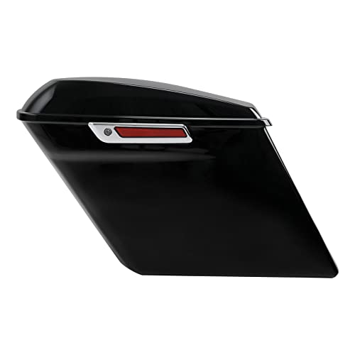 XFMT Motorcycle Saddlebags 5" Stretched Hard Saddle Bags Extended Saddlebags W/Chrome Latches For Harley Touring Road King Street Glide Road Glide Electra Glide 2014-2024, Vivid Black - color: 5" Stretched-Vivid Black Chrome Latches