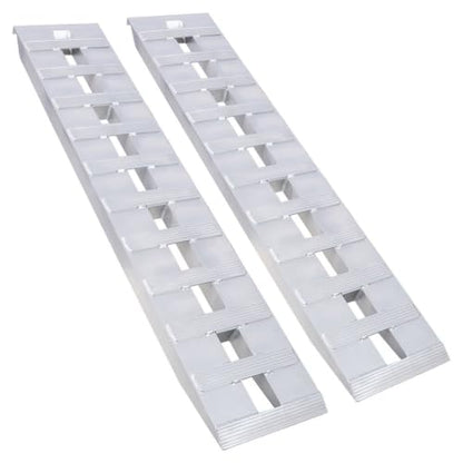 2PCS Aluminum Loading Ramps 6600 LBS Capacity 60" x 12" Heavy Duty Trailer Ramps with Hook End and Safety Straps, Truck Ramps for ATV UTV Motorcycle Lawn Mower Tractor Loading