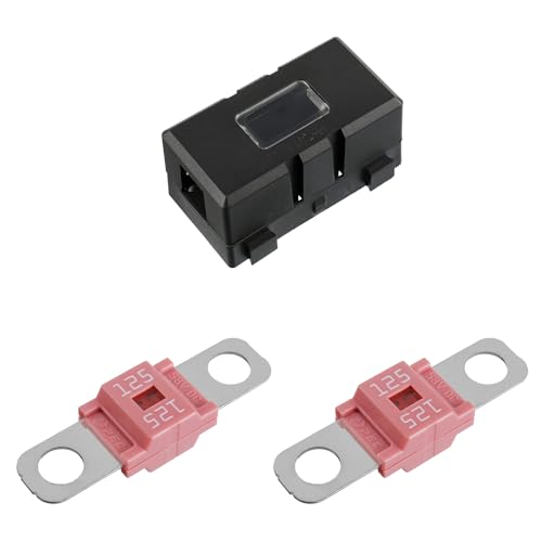 Midi Fuse Holder and 2 Pieces 125A Midi high Current Fuse Screw Fuse for Cars, Trucks, Vehicles(125 Amp) - color: 125A