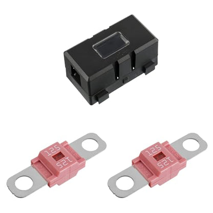 Midi Fuse Holder and 2 Pieces 125A Midi high Current Fuse Screw Fuse for Cars, Trucks, Vehicles(125 Amp) - color: 125A