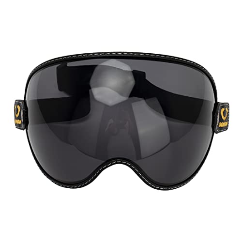 Retro Motorcycle Helmet Shield Bubble Visor, PC Goggles Lens Replacement Universal for 3/4 Open Face Full Helmet Bell Moto-3 (Smoke) - color: Smoke