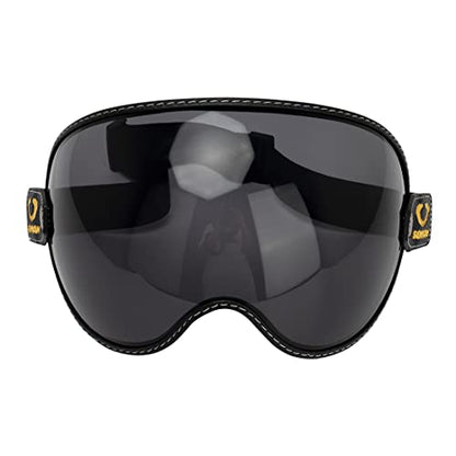 Retro Motorcycle Helmet Shield Bubble Visor, PC Goggles Lens Replacement Universal for 3/4 Open Face Full Helmet Bell Moto-3 (Smoke) - color: Smoke