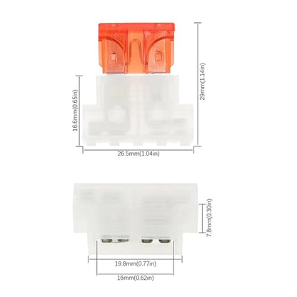 4Pcs Inline Fuse Holder Standard ATC ATO Add-a-Circuit Car Fuse Holder TAP Adapter 10A Blade T-Shape Automotive Fuse Box for Automotive Marine CFH-ILATO-TX10A - color: CFH-ILATO-TX10A