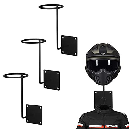 ILM 3 Pack Helmet Holder Rack Hook Helmets Stand Wall Mount Jacket Hanger Motorcycle Accessories - size: 3 PK