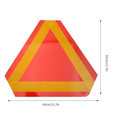 2Pcs Slow Moving Vehicle Safety Sign, Reflective Triangle Reflectors for Golf Cart UTV Trailer, Aluminum SMV Warning Decals Accessories