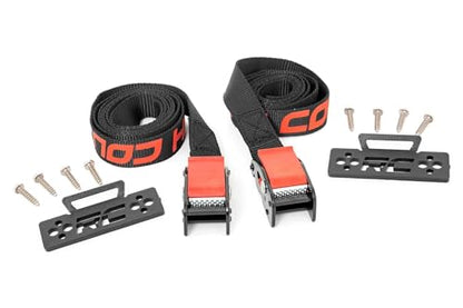 Rough Country Universal Cooler Tie-Down Kit - 117710, 1in wide Cam Straps, Black