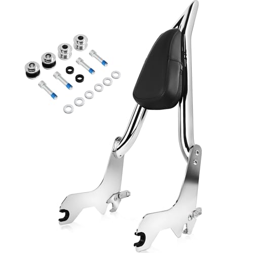 Backrest Sissy Bar compatible with Harley Davidson Softail Standard Deluxe Slim Heritage Classic FLHC Street Bob 107 114 FXBB FLDE FXST FLSL 25" Tall Passenger Backrest 2018-Up (Chrome) - color: Chrome