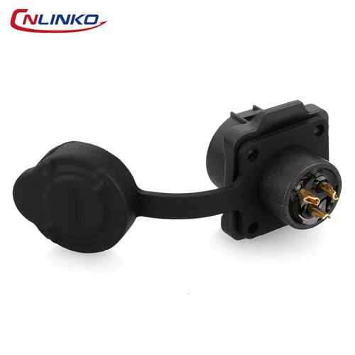 CNLINKO M12 Waterproof Connector 3 Pin PBT Plastic DC 12V Cable Panel Mount for AV System (3 Pin) - size: 3-Pin, style: Plug without Cable