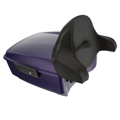 Advanblack 2025 Road Glide King Tour Trunk Pack Black Latch Wrap-Around Backrest Compatible with 1997-2025 Harley Touring Road Glide, Street Glide, Electra Glide (Mystic Shift) - color: Mystic Shift