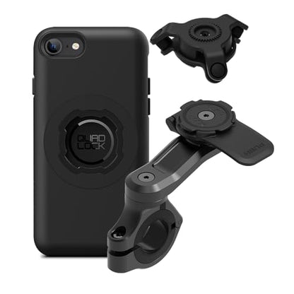 Quad Lock Motorcycle Handlebar Mount PRO Kit with Vibration Dampener and MAG Phone Case for iPhone SE (3rd / 2nd Gen) & 8/7 - size: iPhone SE (3rd / 2nd Gen) & 8/7