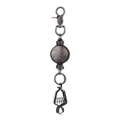 Heavy Duty Glove & Hat Clip with Carabiner, All-Metal Spring Clamp Work Glove Holder for Tool Belt, Harness, Backpack - style: Tribalwheel