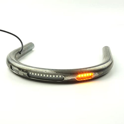 Retro Motorcycle Cafe Racer Rear Seat Frame Hoop Brat Flat Loop Three Lamp Holes with LED Strip Turn Singal Brake Tail Light (230mm Flat Loop) - size: 230mm Flat Loop