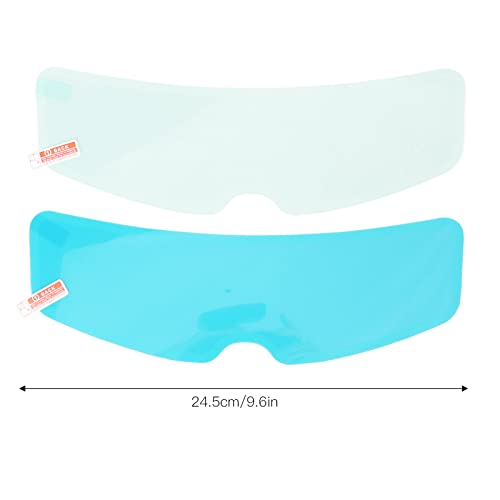 2 Set Motorcycle Rainproof Film, 9.6in Universal Rainproof Helmet Film Transparent Clear Motorcycle Helmet Anti Fog Film Interior Exterior Patch