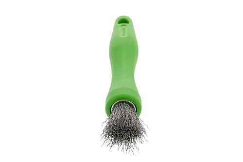BrushAll® Wire Hand Brush with Ergonomic Handle and Tightly Packed Bristles for Kitchen, Garage, Indoor, Outdoor (Stainless Steel) Patent Pending - color: Stainless Steel