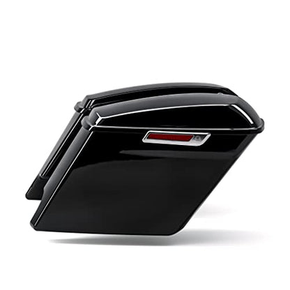 TCT-MOTORPARTS 5" Stretched Extended Hard Saddlebags Fit for Harley Touring 2014-later Road King Road Street Electra Glide Ultra-Classic - color: Stretched Vivid Black