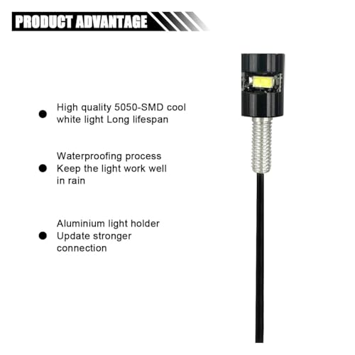 smilfuy 4PCS 12V LED License Plate Light, Waterproof LED Bulb Tag Light Motorcycle License Tag Screw Bolt Lamp for Car Truck RV ATV
