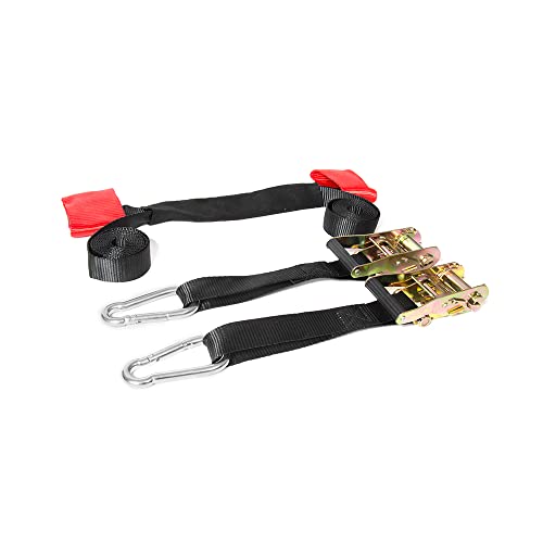 MOTO4U Motorcycle Handlebar Tie Down Straps with Ratchets and Snap Hooks,Heavy Duty Motorcycle Dirt Bike Handlebar Tie Down Strap with Ratchets Front Handle Tie Down in Red